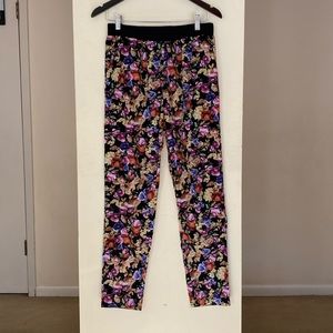 Forever 21 Elastic Waist Floral Pocket Lightweight Pull On Pants | Size Medium